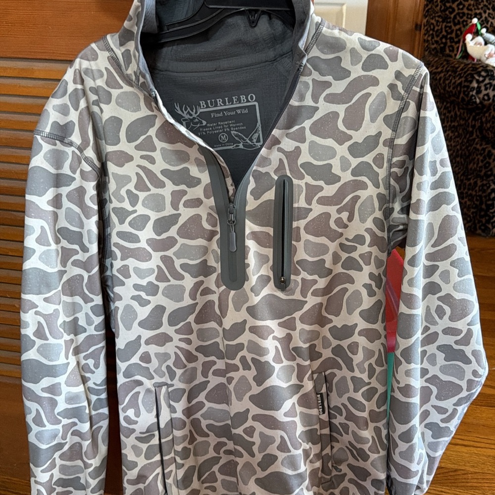 Burlebo Gray Patterned Quarter-Zip Pullover - image 1